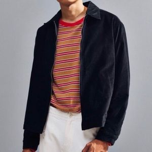 URBAN OUTFITTERS — Black Velvet Zip Up Jacket